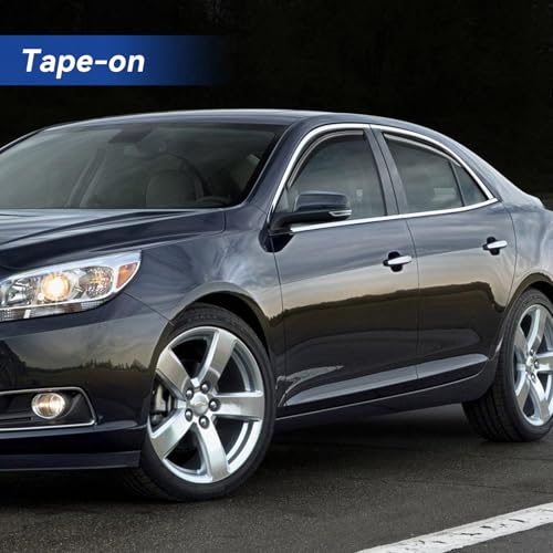 Image of Window Visors Rain Guards for 2013 2014 2015 13 14 15 Chevy Malibu, Out-Channel Window Vent Wind Deflectors Visors Shades for 2016 Malibu Limited