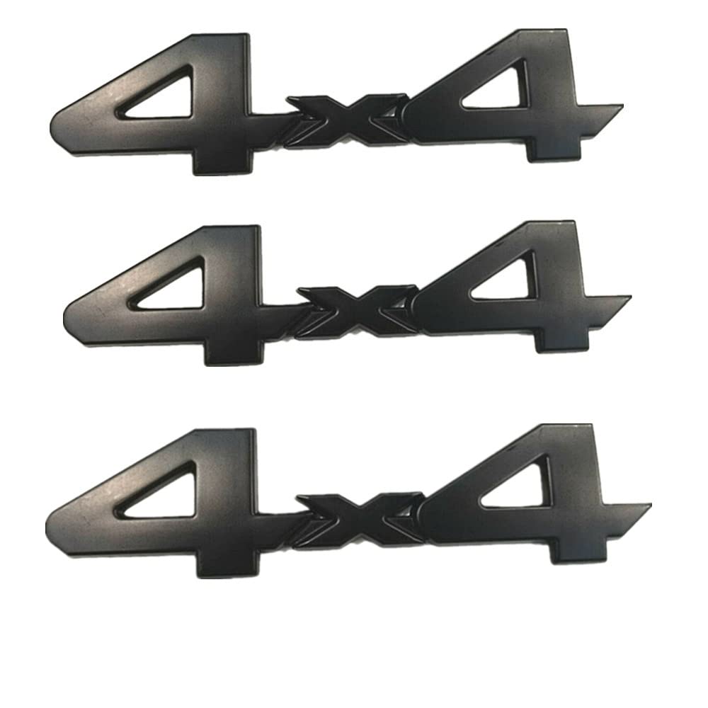Weekeight (3) 6" x 1.5" 3D Metal 4X4 Matt Black Emblem Badge For All Tacoma Tundra 4Runner