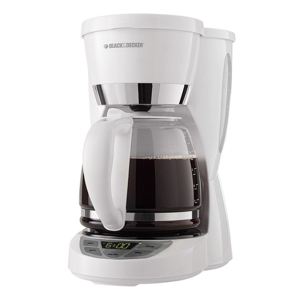Black & Decker CM1050W 12-Cup Programmable Coffeemaker, White