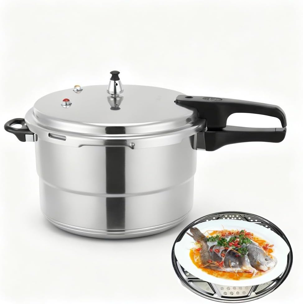 Small Pressure Cooker, Mini Aluminum Alloy Pressure Cooker with Magnetic bottom, Safety and Durable Compact Pressure Canner compatible for induction cookers and gas stoves (4L)