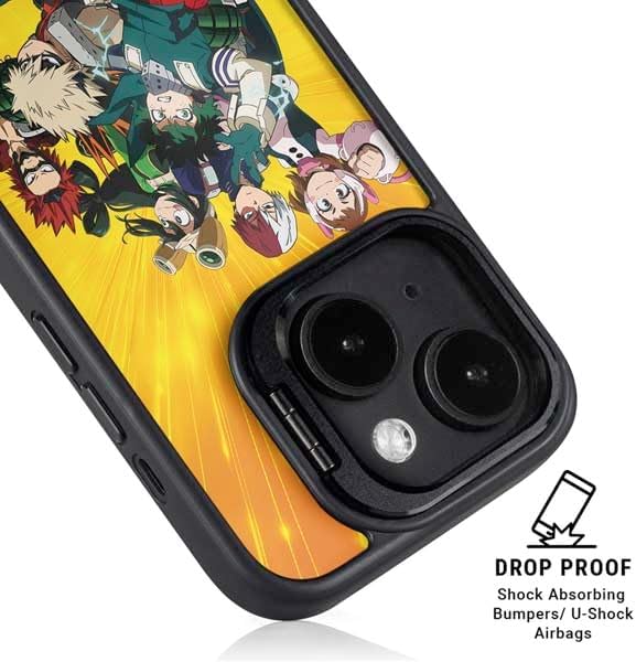 Skinit Kickstand Phone Case Compatible with iPhone 15 - Officially Licensed My Hero Academia Deku and Baku Team Season 6 Design