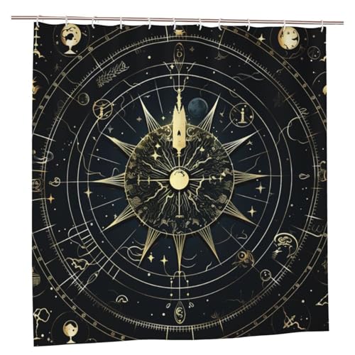 Rideau de douche astrologie imperméable et lavable pour salle de bain moderne - 3