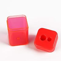 Vista 3 de Eagle Sacapuntas manual, 2 agujeros, para lápices de colores estándar y jumbo, 2.17 x 1.49 pulgadas, perfecto para niños, paquete de 2 (rojo)