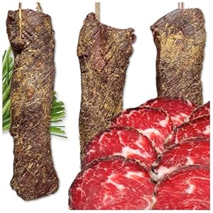 Luftgetrocknetes Rindfleisch „Mavla“ – kaltgeräuchert und mit Kräutern verfeinert- Wurstwaren 400g - Trockenwurst - Rohwurst - Dauerwurst am Stück - Trockenfleisch - getrocknete Wurst Snack