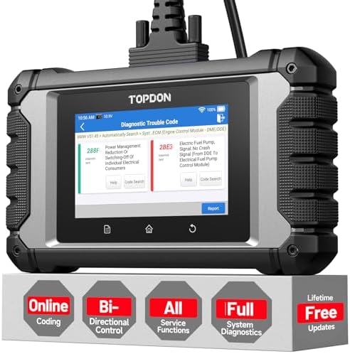 TOPDON ArtiDiag EU, Full-System Diagnostic Tool for Mercedes-Benz, BMW, V.A.G Vehicles, ECU Online Coding, All Service Functions, Bi-Directional Control, Lifetime Free Update