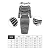 Moyabo-Womens-34-Sleeve-Round-Neck-Hips-Wrapped-Casual-Office-Pencil-Dress Moyabo Womens Plus Size Dresses 3/4 Sleeve Round Neck Hips-Wrapped Bodycon Office Pencil Dress Black Medium