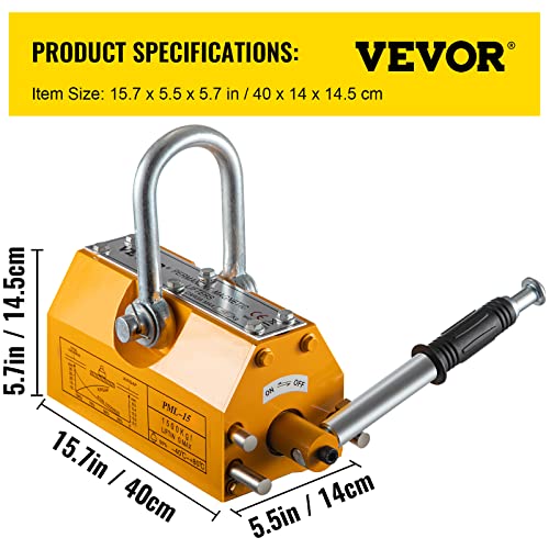 Mophorn Lifting Magnet With Release,3300 Lbs Pulling Force - Steel Magnetic Lifter,Neodymium - Lift Magnets,Heavy Duty - For Hoist, Shop Crane, Block #TOP6