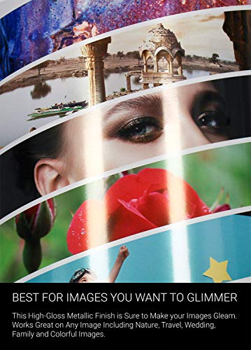 Vibrance Metallic Photo Printer Paper 10 Mil 255 Gsm Premium Photo Paper Sheets 8.5 X 11 Inches 50 Sheets Works With All Inkjet Printers Including Professional Makes And Models Like Epson Canon Hp #TOP5