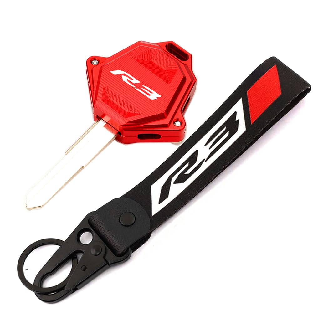 MOWOK Fit For YAMAHA R3 YZF-R3 YZFR3 r3 Motorcycle accessories CNC Aluminum Key Case Cover Key Shell Keychain Keyring Chain