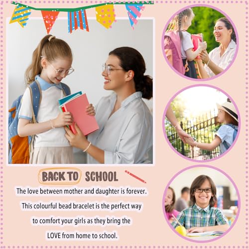 First Day of School Bracelet for Mommy and Me Mom Daughter Beads Kindergarten Pre K 1st Grade Back to School Bracelets Jewelry Gifts for Girls2