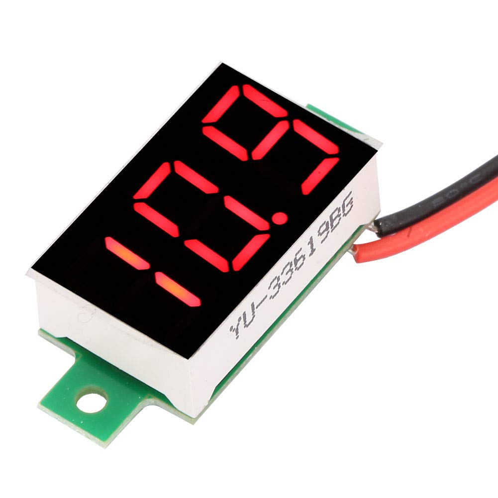 Garosa 5-Pack Mini Digital DC Voltmeter - 0.36 Inch 2-Wire Display For 2.4V To 30V (5 Colors)
