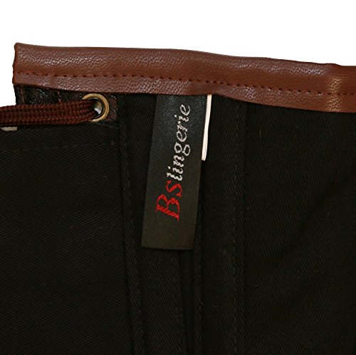 Bslingerie® Gothic Punk Heavy Duty Brown Faux Leather Steel Boned Underbust Corset (Xl, Brown) #TOP5