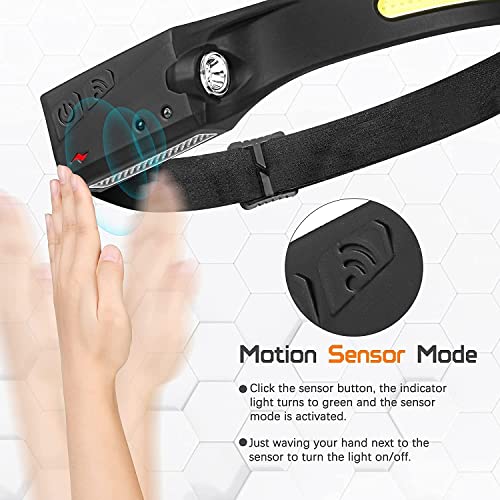 Image of LAKUMIQI Delfi Strip Light Pro Headlamp, Strip Lamp Pro, 230 Wide Beam Head Light, Led Headlamp Rechargeable Bright, Motion Sensor Waterproof COB XPE Headband Light for Outdoor Running, Fishing