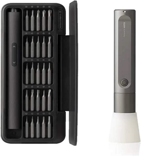 HOTO 25 in 1 Precision Electric Screwdriver Set + Rechargeable LED Flashlight