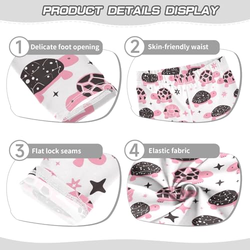 Pink Turtle Girls' Leggings Toddler Doodles Shining Stars Kids Yoga Pants Dance Active Tights 4T3