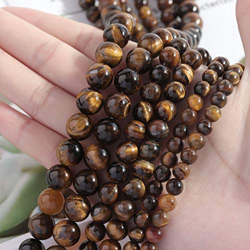 Image of Natural Stone Beads 6mm Yellow Tiger Eye Polished Round Smooth Agates Gemstone Beads for Jewelry Making 15 inch(Yellow Tiger Eye, 6mm)