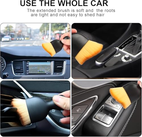 Image of Car Detailing Brush Kit 8 Pcs for Interior & Exterior Cleaning | 5 Soft Detailing Brushes, Soft Dusting Brush, Microfiber Drying Towel & Wash Mitt | Car Cleaning Kit for Car, Bike & SUV