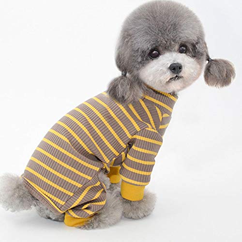 Roupas de cachorro de tiras macacão de gato com gola alta manga comprida 4 pernas camisa moletom pij