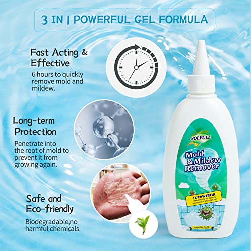 Solfull Mold Remover Gel Mold Mildew Cleaner Household Stain Cleaner For Washing Machine, Refrigerator Strips, Grout Cleaner Best For Home Sink, Kitchen, Showers (2-Pack) #TOP2