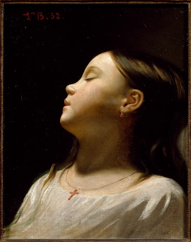 Toile Léon Bonnat La Fille endormie 60x90cm de style nordique pour chambre