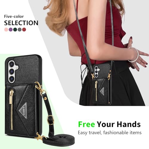 Étui à rabat en cuir pour Samsung Galaxy S26 anti-chocs magnétique noir