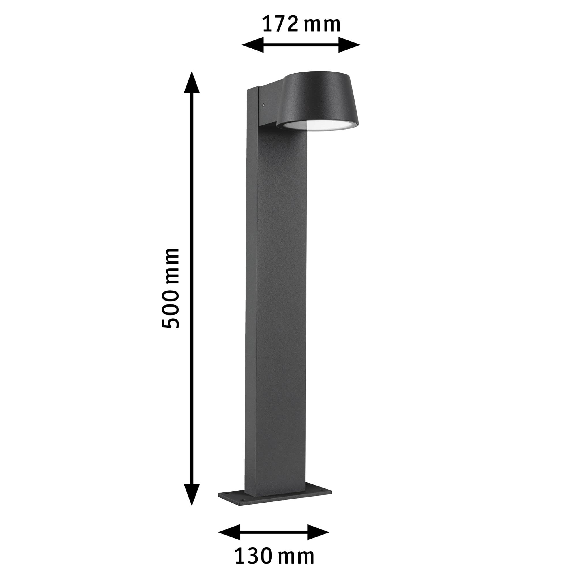 Paulmann 94715 oprawa zewnętrzna LED oprawa słupk. Capea przyjazna owadom IP44 500mm 2200K 6W 450lm 230V 98° Czarny aluminium złote św. słupek ogrod.