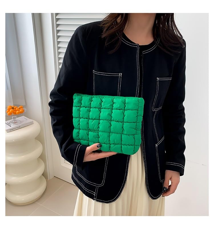 pochette trucchi Borsa da viaggio con pochette trapuntata, grande capacità, con cerniera, borsa da viaggio portatile for donna, verde viaggio(Groen)