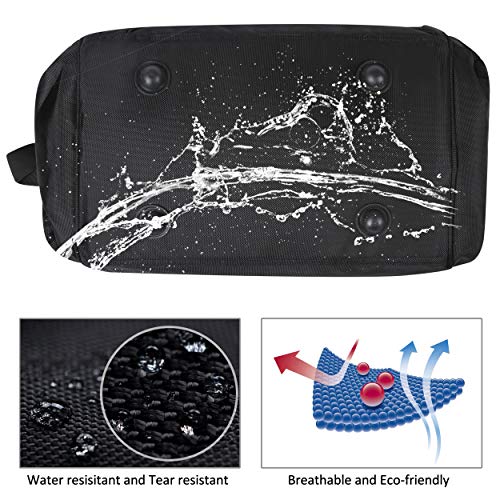 SIYUAN Mens Gym Bag,Sports Duffel,Women Storage Bag Shopping Bag Duffle Bag Water-resistant with Shoe Compartment 45L 17 Inches Length,Black,Medium