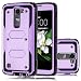 LG K8 Case, LG Escape 3 Case, LG Phoenix 2 Case, Venoro 2in1 High Impact Resistant Hybrid Dual Layer Hard Rugged Full-Body Slim Shockproof Phone Case Cover Shell (No Clip - Purple)