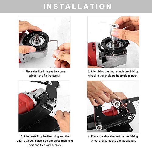 Marhynchus Belt Sander Attachment For Angle Grinder, Belt Sander Attachment Metal Wood Sanding Belt Adapter For Spindle M10 Angle Grinder Other Power Tool Accessories Power Tool Accessories #TOP3