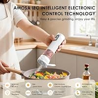 AMOSA Salz Und Pfeffermühle Elektrisch Set, 5 Externe Mahlgrade Einstellbar – Ansicht 2