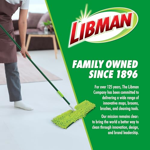 Libman 18" 2-Sided Microfiber Dust Mop, Double Sided Dry Wet Mops for Floor Cleaning, Hardwood, Laminate, Tile Cleaner, 360 Degree Swivel Head, 49” Long Handle by LIBMAN COMMERCIAL - Image 6
