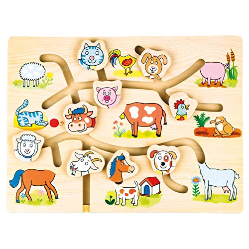 Bino world of toys Zuordnungsspiel Findest du den passenden Kopf? Spielzeug für Kinder ab 10 Monate, Kinderspielzeug (Spiel für Kinder, Thema: Bauernhof, Förderung von Motorik & Kreativität), Mehrfarbig