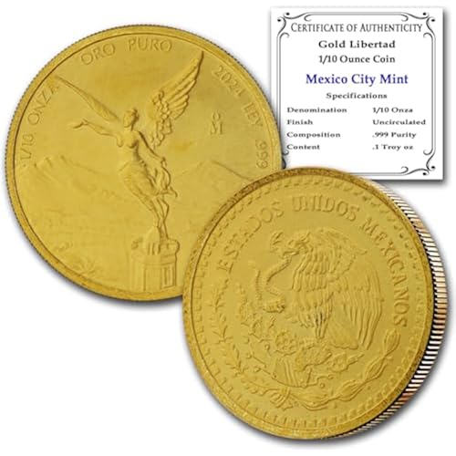 2024-1/10 oz MX Gold Libertad Brilliant Uncirculated 1/10 Onza Seller BU