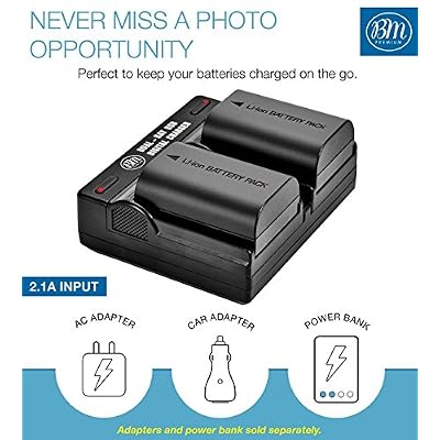 BM 2-Pack of LP-E6N Batteries and Dual Battery Charger for Canon EOS R, 90D, 60D, 70D, 80D, 5D II, III, IV, 6D, 7D, 7D Mark II, XC10, XC15 Cameras
