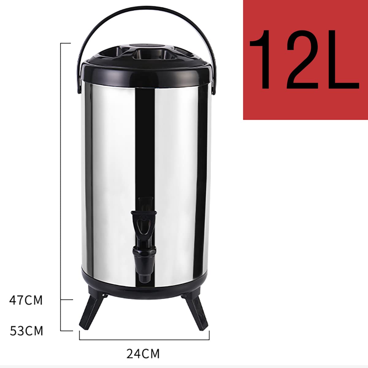 Distributore d'Acqua per Catering, urna per Il tè con Rubinetto, distributore di Bevande Calde e Fredde di Grande capacità, per Ufficio/Festa/Buffet/Commerciale/casa, 12L