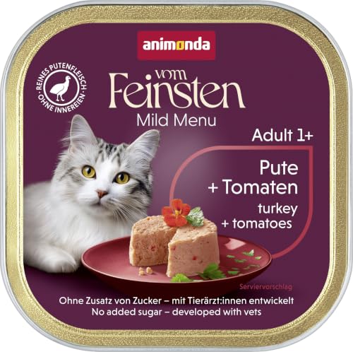 animonda Vom Feinsten Adult Fleisch Vielfalt mit Geflügel (32 x 100 g), Nassfutter für ausgewachsene Katzen, Katzenfutter ohne Getreide und Zucker, fein-stückige Pasteten