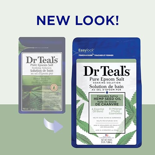 Dr Teal's Pure Epsom Magnesium Salt Soak, Cannabis Sativa Hemp Seed Oil, 3 lb - image 8