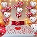 KatchOn, White and Red Heart Shaped Balloons - 18 Inch, Pack of 20 | Polka Dot Heart Balloons Foil for Romantic Decorations Special Night | Mothers Day, Wedding Shower, Engagement Party Decorations