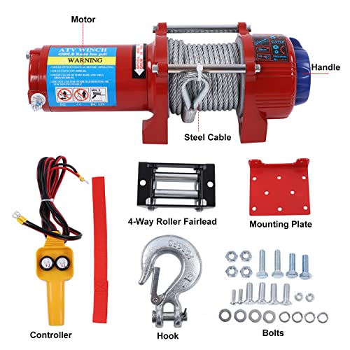 Semme 4500lb 12VDC Electric Winch Kit con accesorios miniatura 4