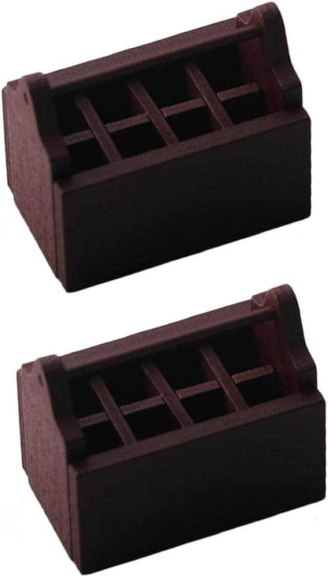 2pcs Mini Wooden Toolbox Decorative Accessories for Dollhouses Scale Mini House DIY Craft Details for Tiny Furniture and Miniature Home Decor
