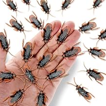 BEINME Prank Fake Roaches, Prank Stuff Fake Rubber Cockroach Fake Bugs Plastic Bugs Novelty Cockroach for Prank Scare20 Pcs, M- 2*0.8in