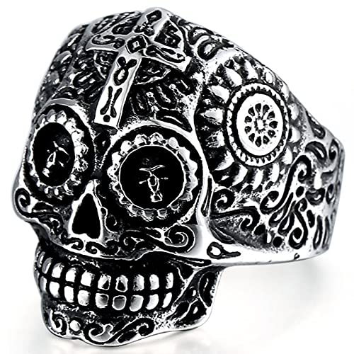 Image of Genuine Stainless Steel Ring Jewelry for Men Fashion Punk Biker Skull Rings
