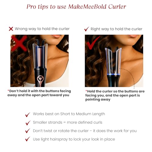 Image of Urban Yog MakeMeeBold Hot Air Brush & Automatic Hair Curler | 2-in-1 Hair Dryer & Straightener Brush with 3 Temp, 2 Speed Settings, 360 Airflow