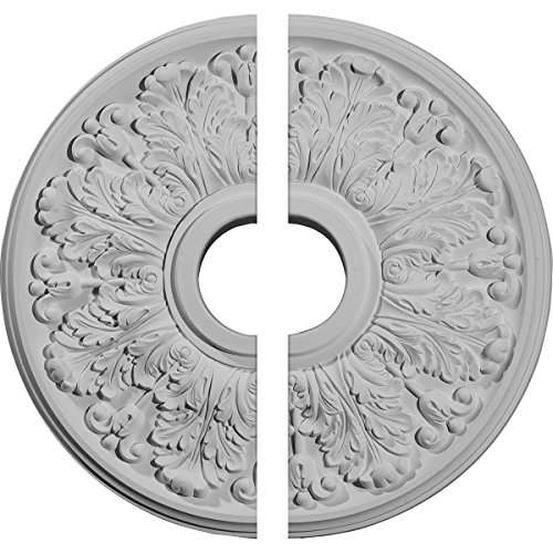 Image of Ekena Millwork CM16AP2 16 1 /2 inchOD x 3 5 /8 inchID x 1 1 /8 inchP Apollo Ceiling Medallion, Fits Canopies up to 5-5 /8 inch, 2 Piece