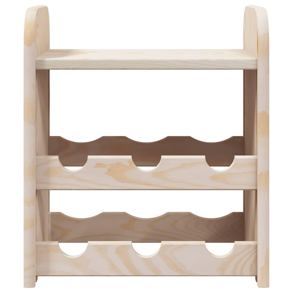 Weinregal mit Oberplatte aus massivem Kiefernholz 33 x 25 x 37 cm 2 Ebenen für bis zu 6 Flaschen weinregal flaschenregal, Lagerung im Speisekammer Bar