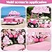 HFYZZ 112 Pcs Breast Cancer Awareness Golf Cart Decoration Kit Gauze Fabric Breast Cancer Pink Ribbon Flag Banner Balloon Tablecloth Fur Strip Trim for Festival Party Parade Decor