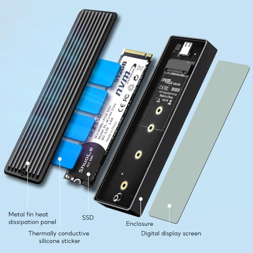 Carcasa Externa SSD M.2 NVMe/SATA USB 3.2 Gen 2 miniatura 5