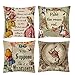 CYXYX Juego de 4 fundas de almohada cuadradas para Alicia en el país de las maravillas, fundas de cojín retro de 45 x 45cm, para jardín al aire libre coche cama cafetería decoración de sofá