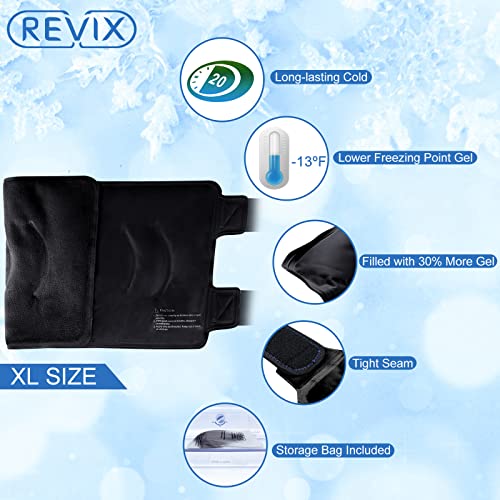 Image of REVIX XL Ice Pack for Knee Replacement Recovery, Ice Wrap with Cold Compression for Discomfort and Fatigue, Gel Cold Pack Wrap Around Entire Knee, Promoting Flexibility and Mobility (Pack of 2)